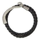 Saint Laurent Black Braided Bracelet
