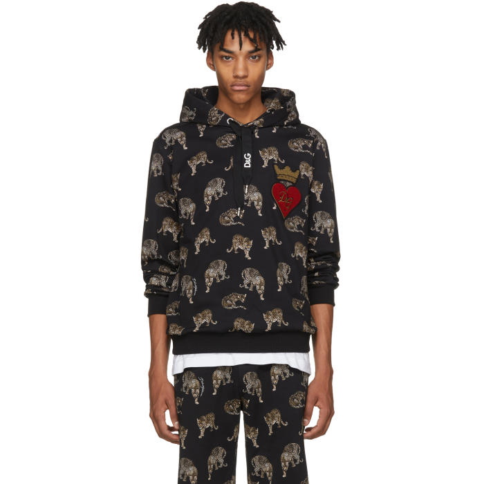 Photo: Dolce and Gabbana Black Leopard Hoodie