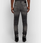 AMIRI - Broken Skinny-Fit Distressed Stretch-Denim Jeans - Dark gray