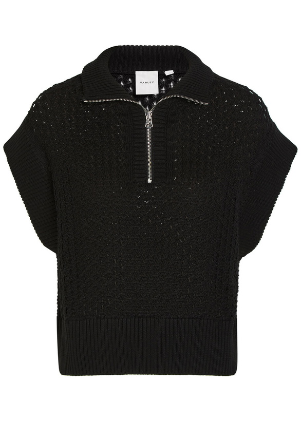 Photo: Varley Gaines Half-zip Cotton-knit Vest Black