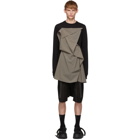 Rick Owens Black and Grey Front Panel Sweater