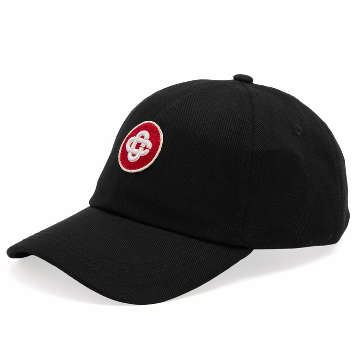 Photo: Casablanca Men's Logo Round Embroidered Patch Cap in Black 