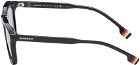 Burberry Black Stripe Detail Square Frame Sunglasses