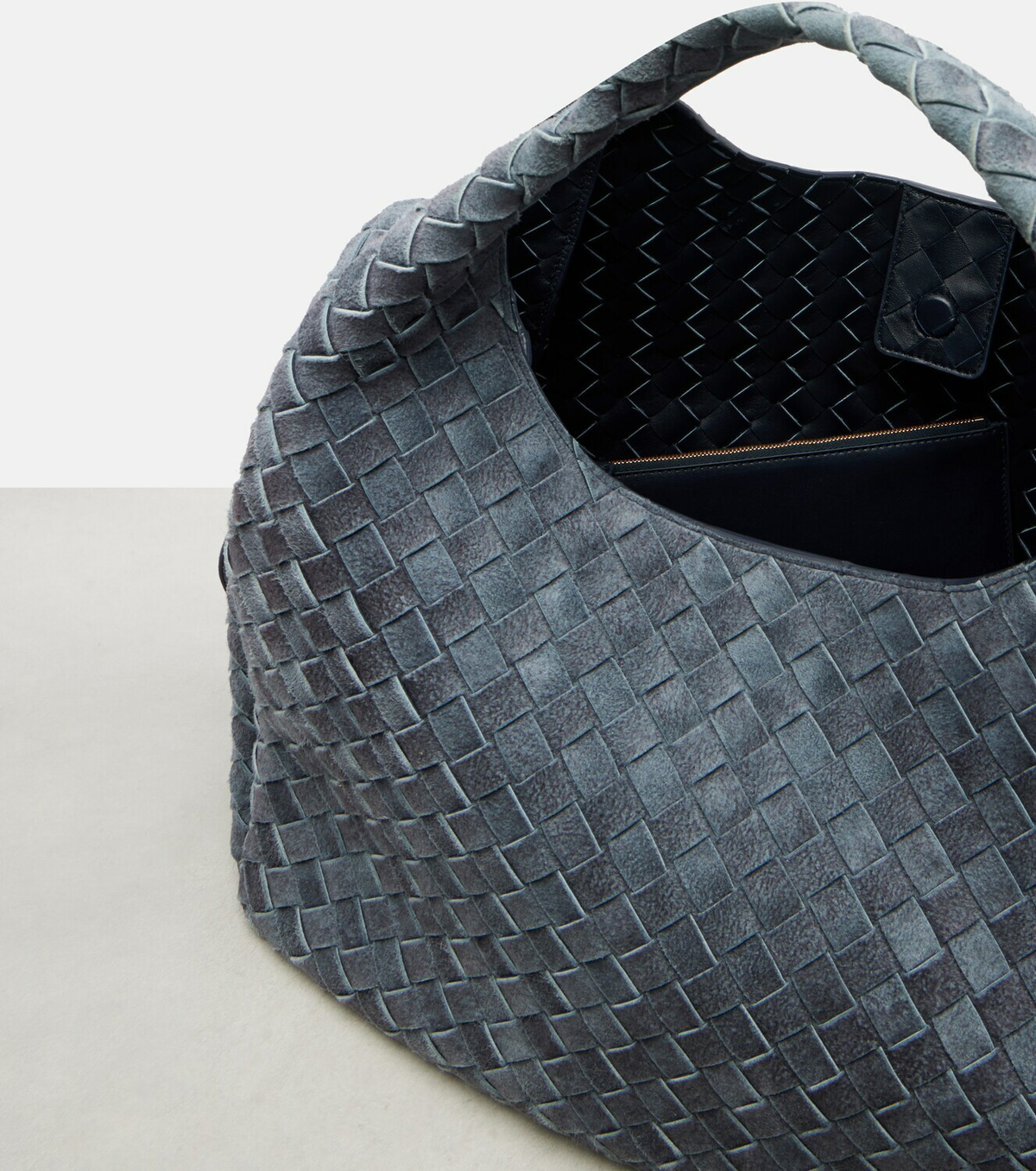 Bottega Veneta Campana Intrecciato Large suede tote bag