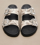 Roger Vivier Slidy Viv' snake-print leather sandals