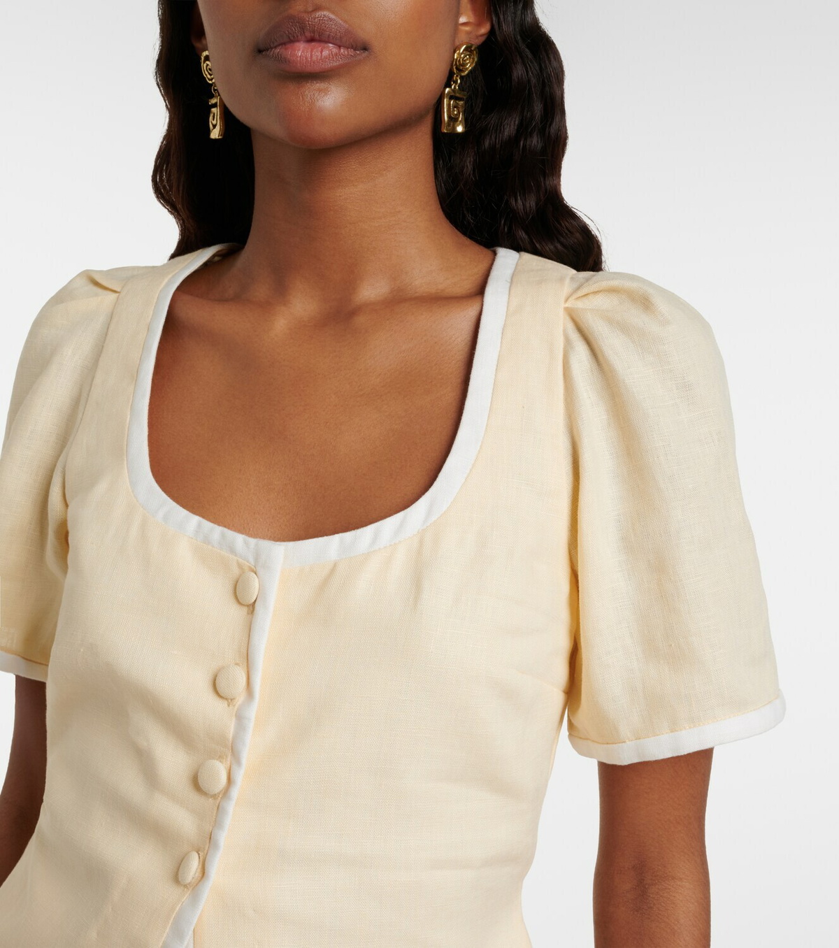 Faithfull Madeleine belted linen top