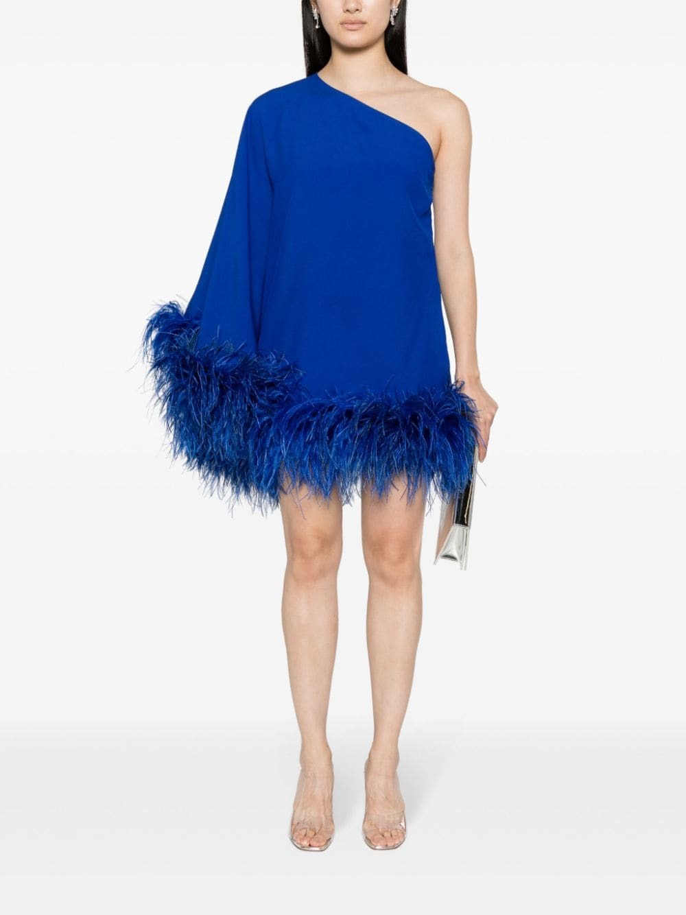 taller marmo ubud one-shoulder feather-trimmed dress Taller Marmo, Ubud One Shoulder Feather-Trimmed Crepe Maxi Wedding Dress Save 29%
