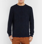 A.P.C. - Exeter Slim-Fit Donegal Cable-Knit Sweater - Men - Navy