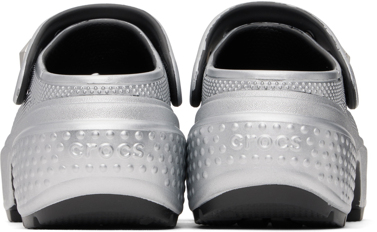 Crocs Silver Stomp Metallic Slip-on Loafers Crocs