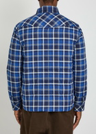 Moncler Grenoble Quilted Checked Stretch-cotton Overshirt Blue