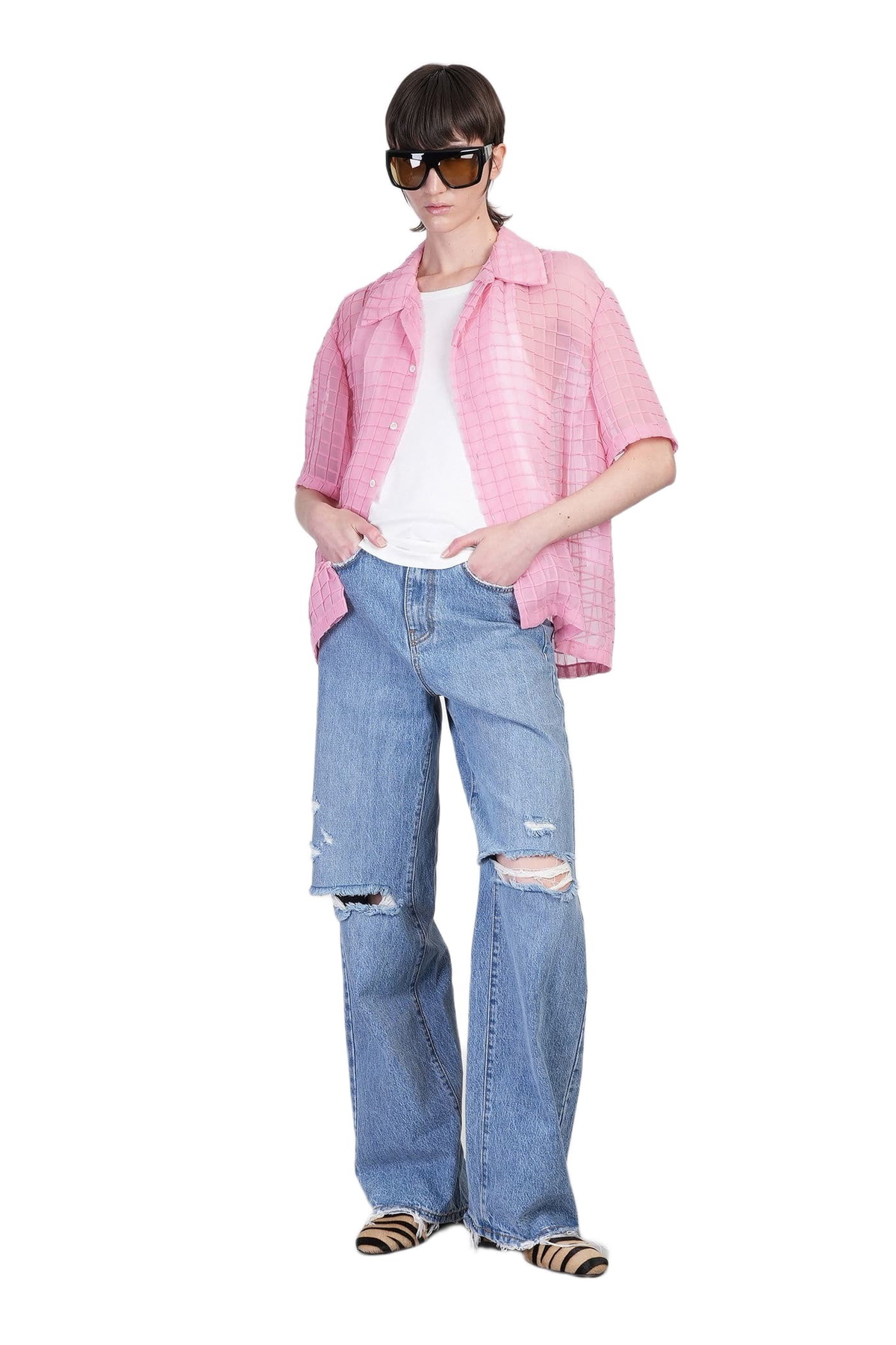 Séfr Sergio Shirt In Rose-pink Polyester