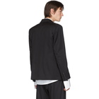 Sulvam Black Wool Double-Breasted Blazer