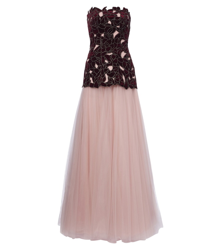 Photo: Costarellos Alessi embellished velvet and tulle gown