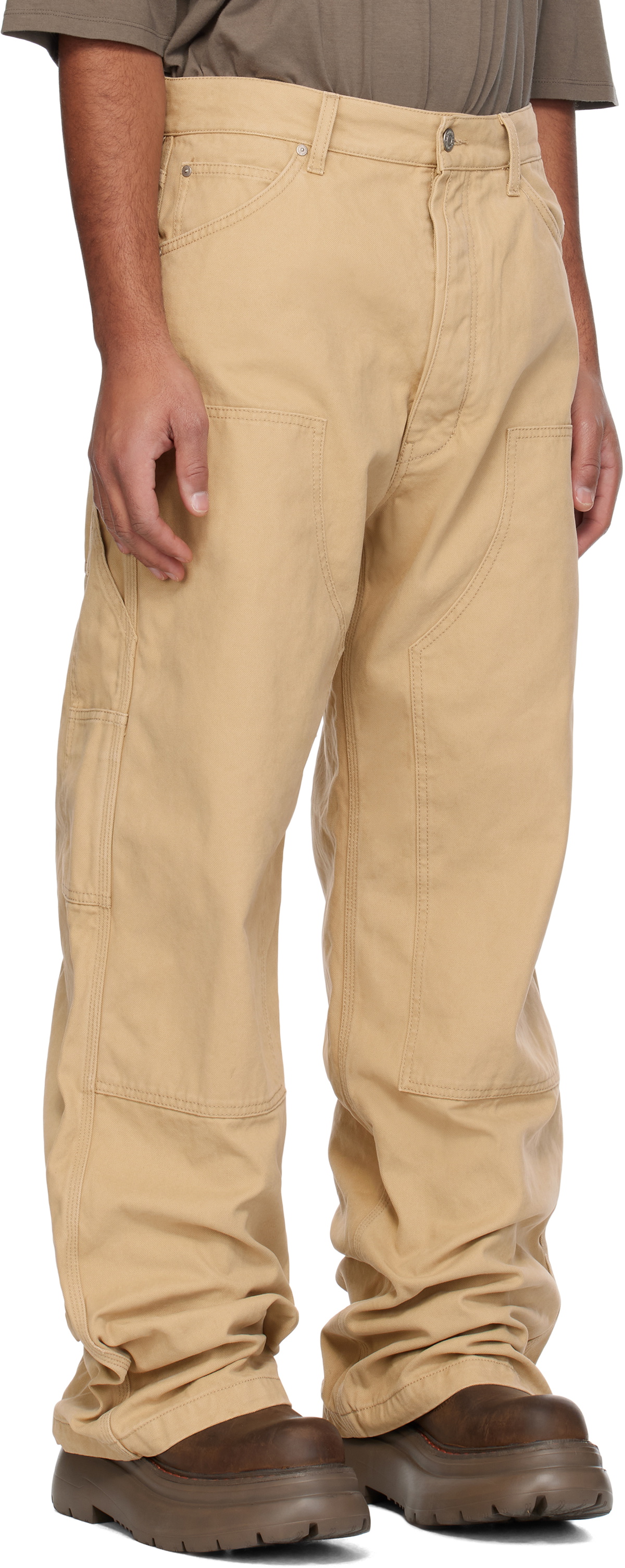 B1ARCHIVE Beige Wide Leg Carpenter Trousers