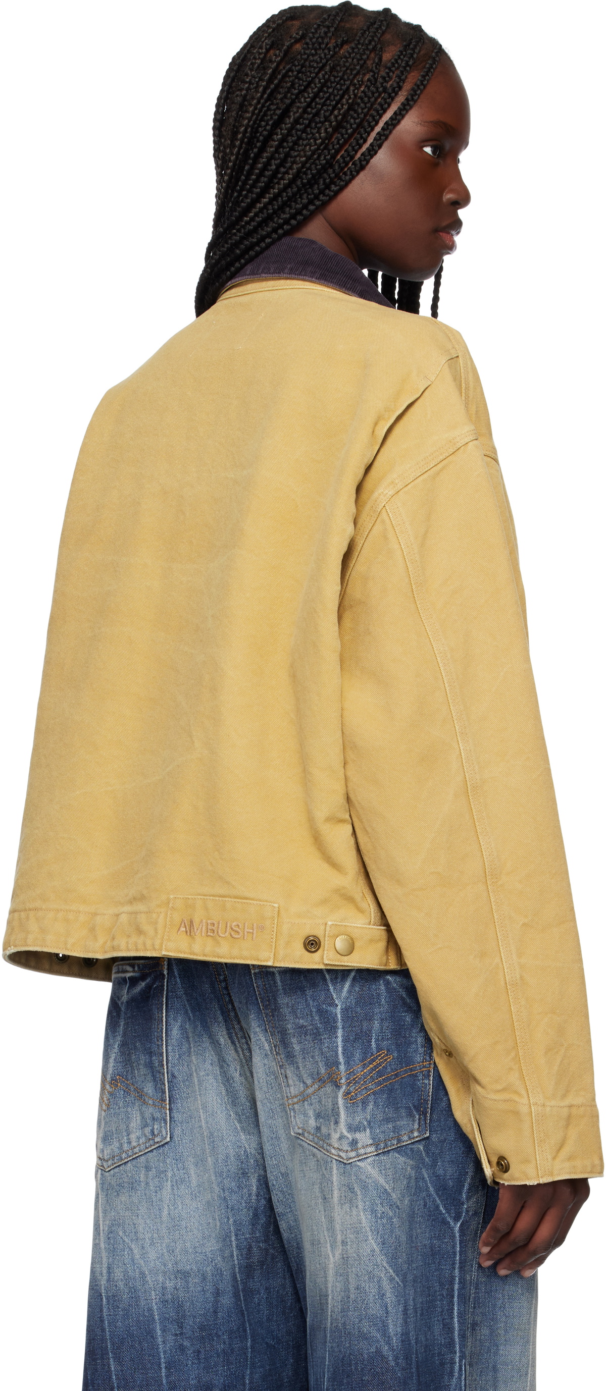 AMBUSH Tan Cropped Canvas Work Jacket
