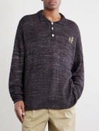 Kartik Research - Eri Logo-Embroidered Knitted Silk Polo Shirt - Brown