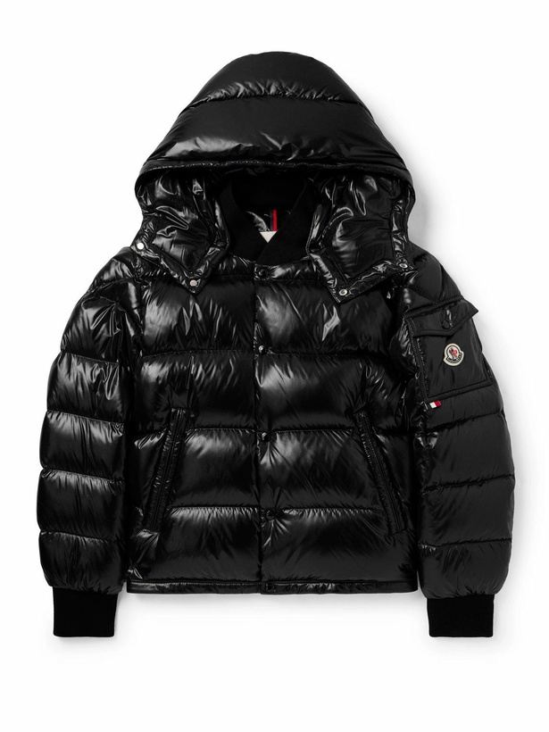 Photo: Moncler - Maljasset Slim-Fit Quilted Lacquered-Nylon Hooded Down Jacket - Black