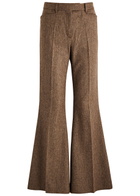 Remain BY Birger Christensen Herringbone Flared-leg Wool Trousers Khaki