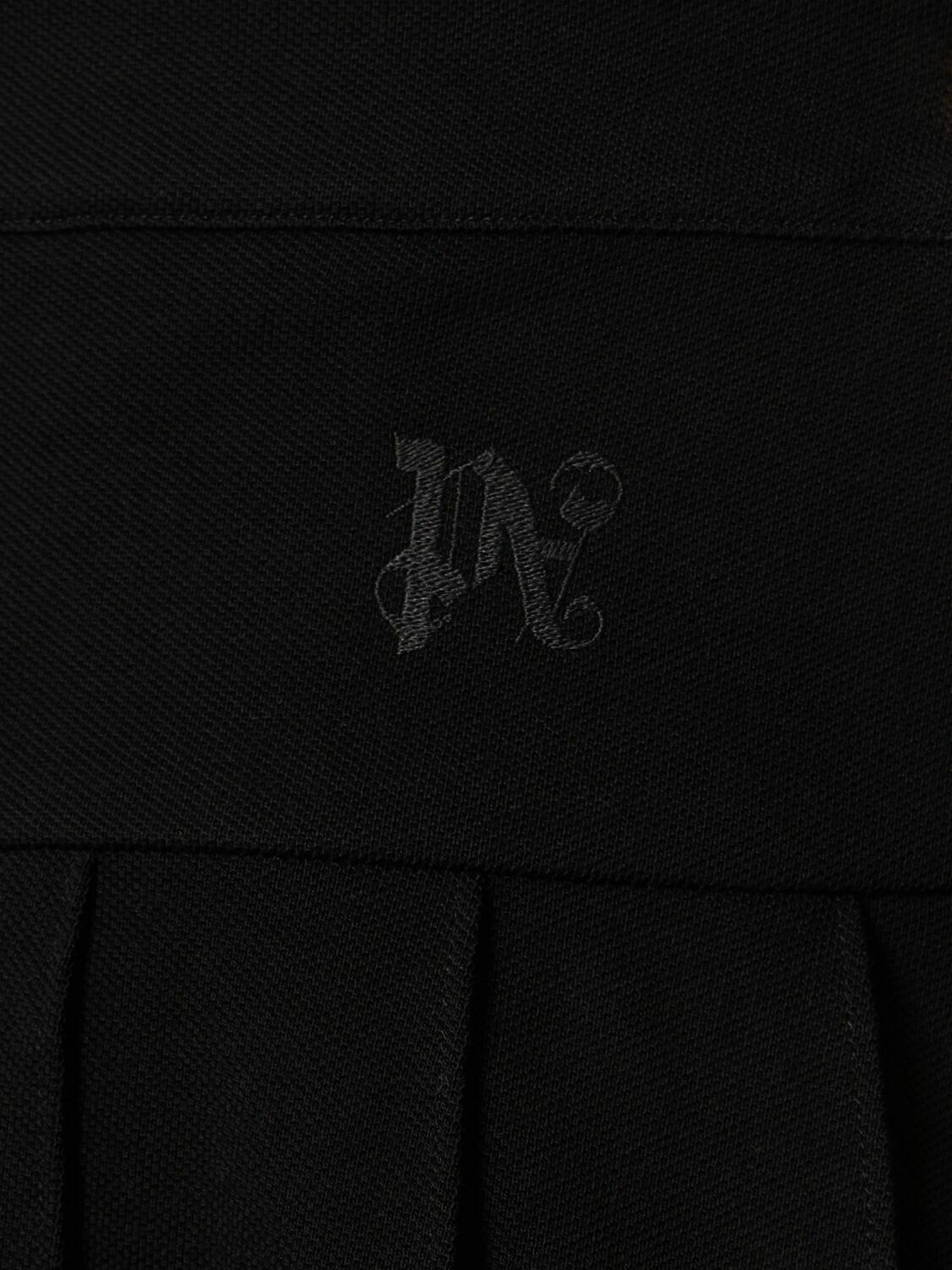 【関税＆送料込み】Palm Angels Monogram Pleated Skirt PALM ANGELS Monogram Pleated Cotton Skirt Palm Angels