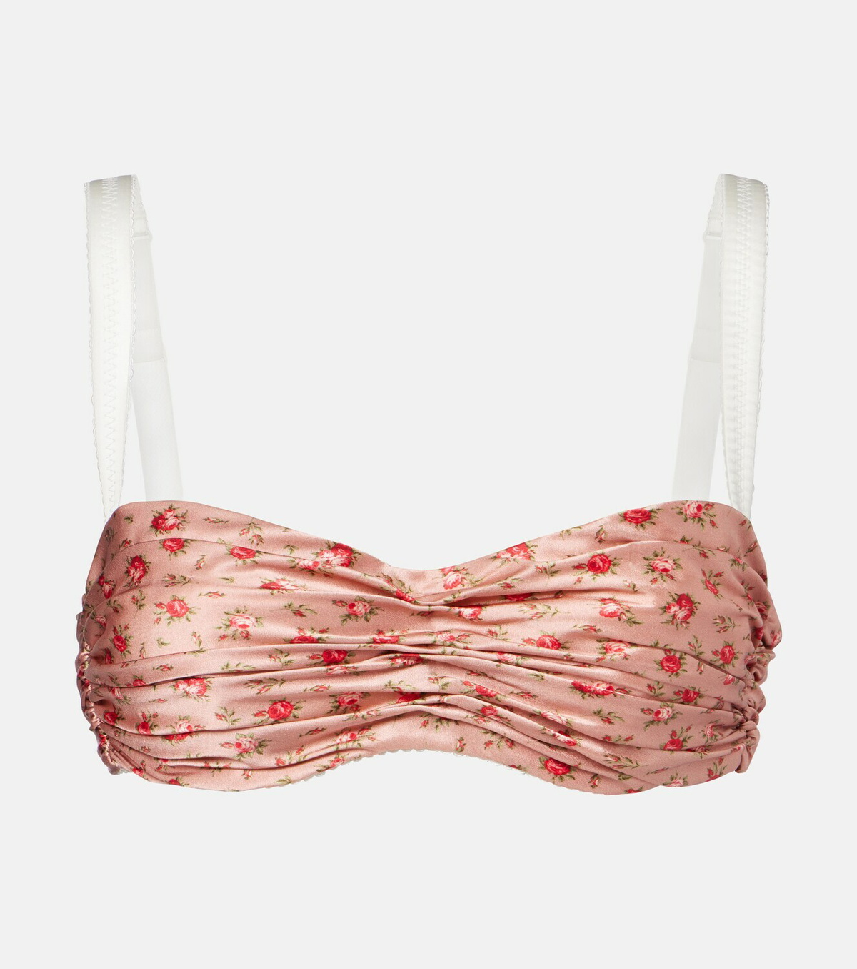 Dolce&Gabbana Floral draped silk satin bra