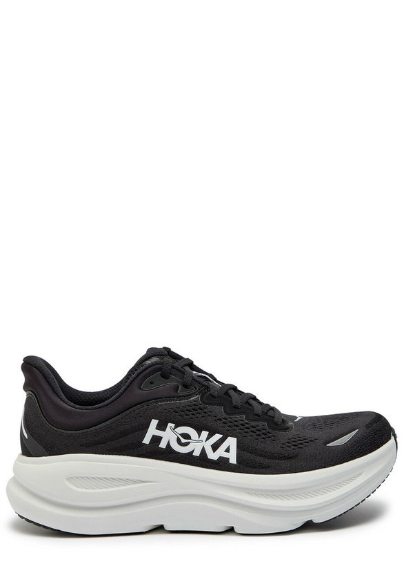 Photo: Hoka Bondi 9 Mesh Sneakers Black And White