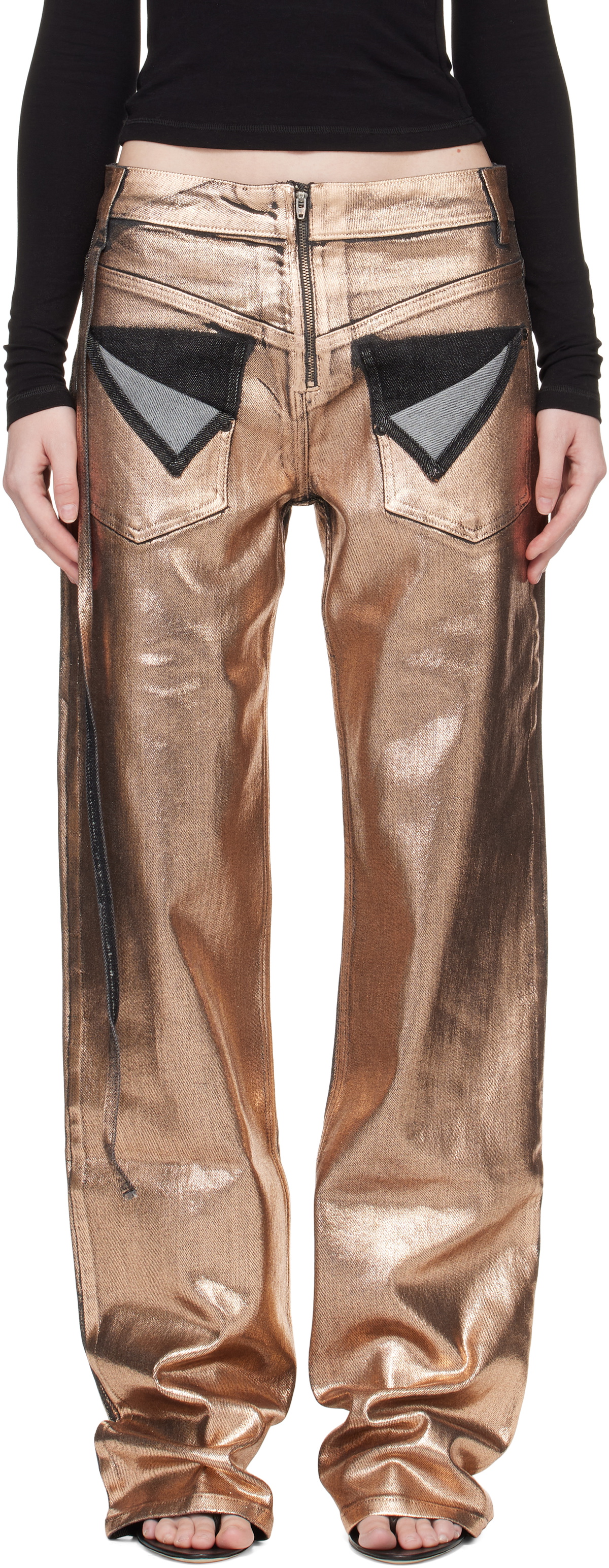 Ottolinger Brown Paint Loose-Fit Jeans