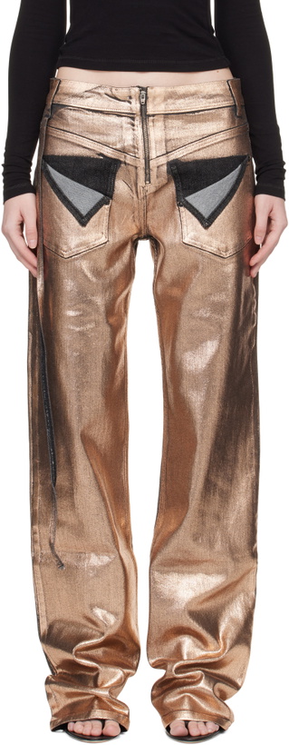 Photo: Ottolinger Brown Paint Loose-Fit Jeans