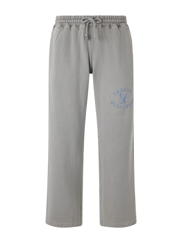 Photo: Cherry Los Angeles - Wide-Leg Cotton-Fleece Sweatpants - Gray