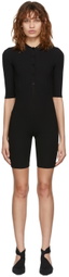 ANDREADĀMO Black Ribbed Playsuit