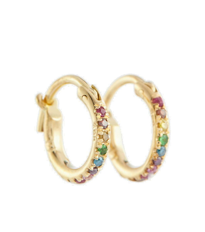 Photo: Ileana Makri 18kt gold hoop earrings with diamonds and stones