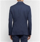 SALLE PRIVÉE - Navy Ross Slim-Fit Unstructured Cotton and Linen-Blend Suit Jacket - Blue