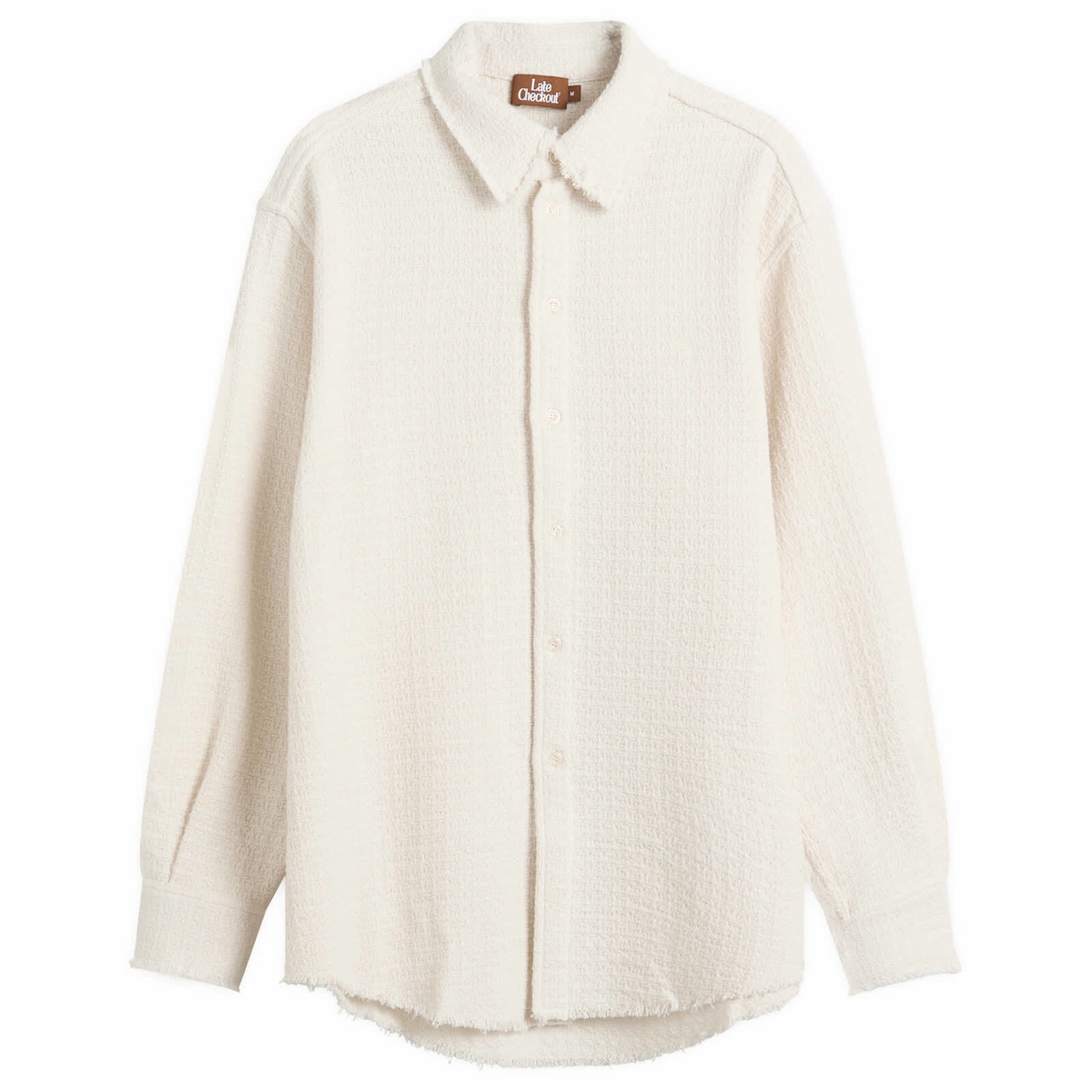 Late Checkout Men's Raw Edge Western Shirt in White