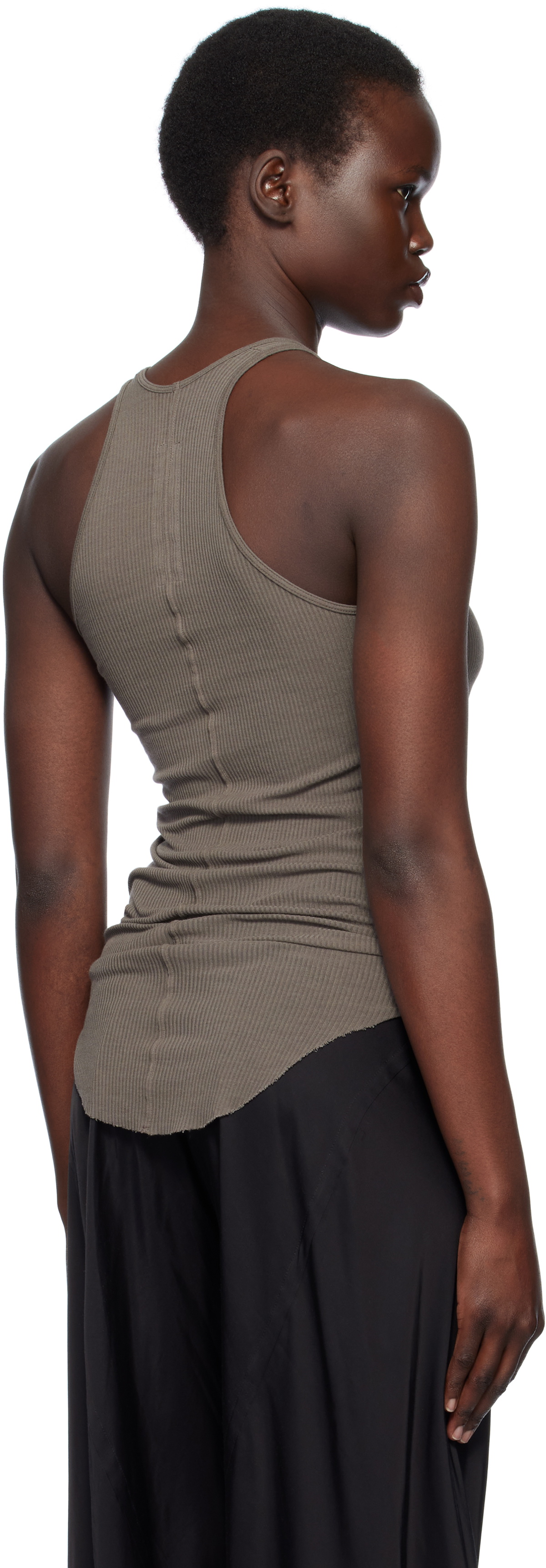 Rick Owens Gray Hollywood Basic Rib Tank Top Rick Owens