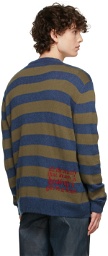 Marc Jacobs Heaven Blue & Khaki Striped Heaven Charm Sweater
