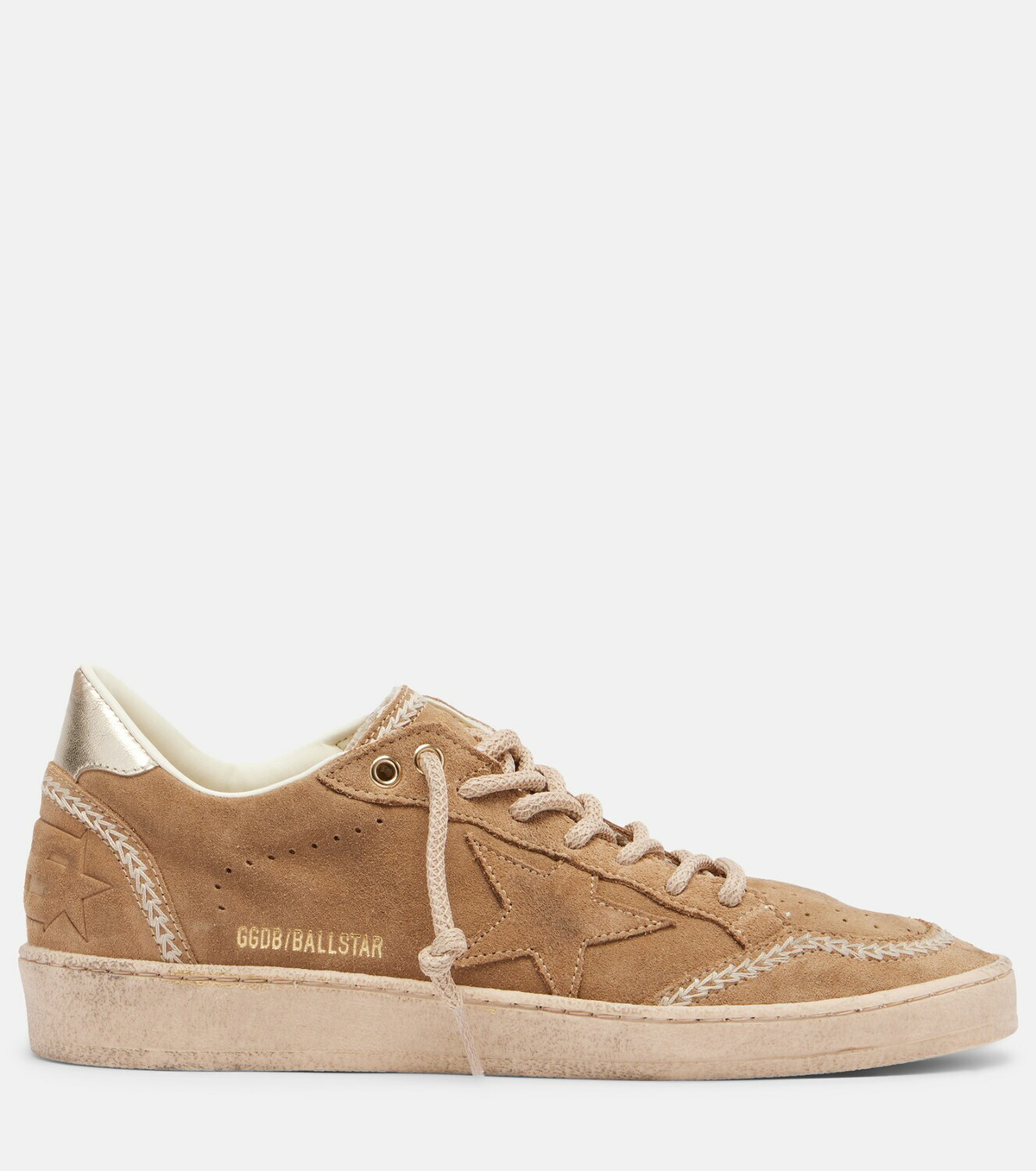 Golden Goose Ball Star embroidered suede sneakers