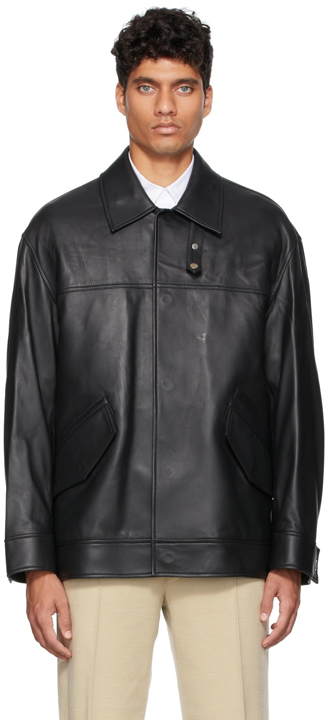 Photo: Solid Homme Black Outshirts Leather Jacket