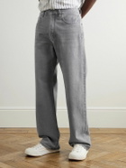 Jacquemus - Straight-Leg Leather-Trimmed Jeans - Gray