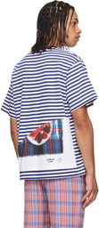 Charles Jeffrey LOVERBOY White & Navy Auld Hag Edition Double T-shirt