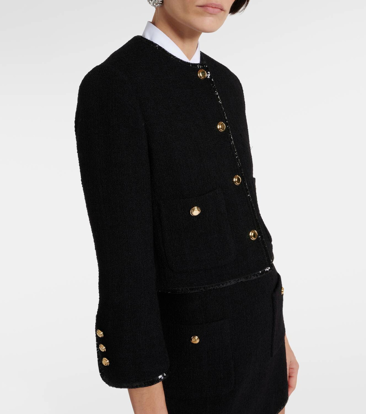 Miu Miu Cropped wool-blend tweed jacket Miu Miu