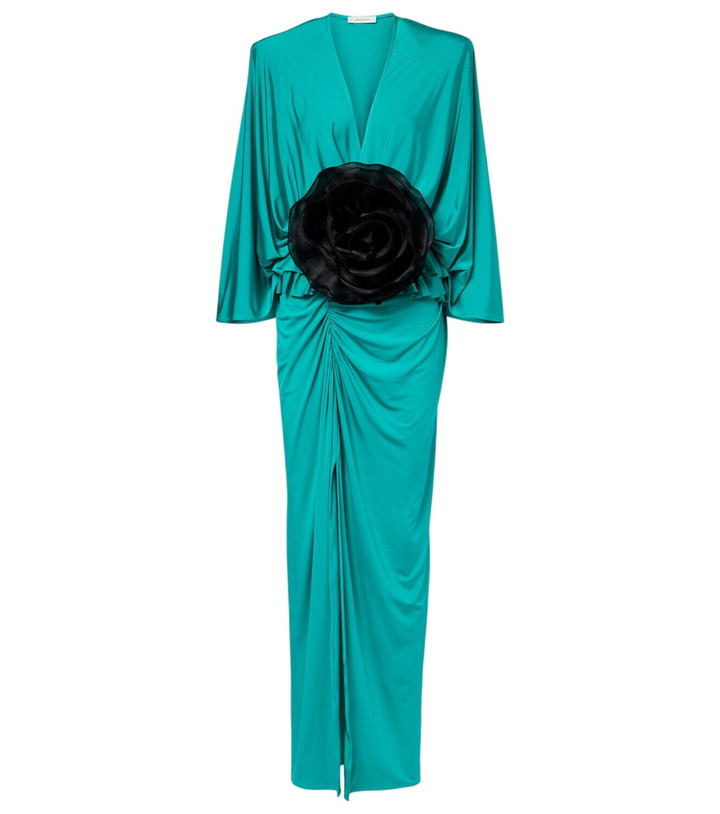 Photo: Jacques Wei Floral-appliqué jersey maxi dress