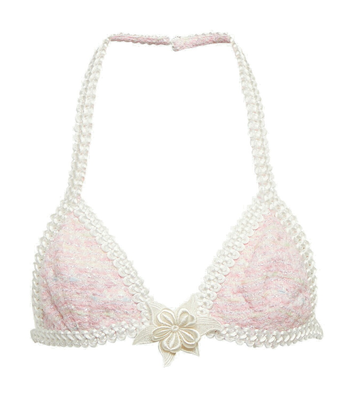 Photo: Alessandra Rich Embroidered cotton-blend Lurex® bra