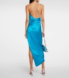 The Sei One-shoulder silk satin midi dress