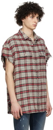 R13 Grey & Red Cut-Off Shirt