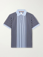 Paul Smith - Striped Knitted Cotton Polo Shirt - Blue