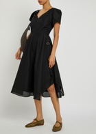 3.1 Phillip Lim Soft Tulip Cotton-blend Midi Dress Black