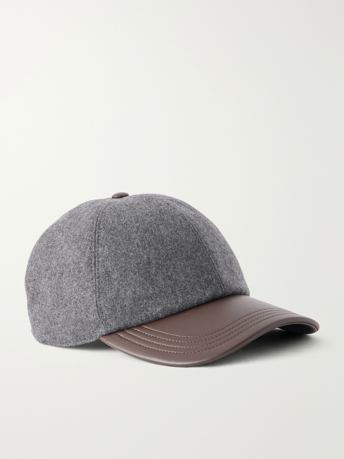 Berluti - Leather-trimmed cashmere-blend hat - Gray