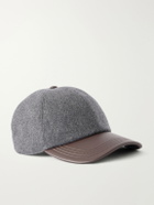Berluti - Leather-trimmed cashmere-blend hat - Gray