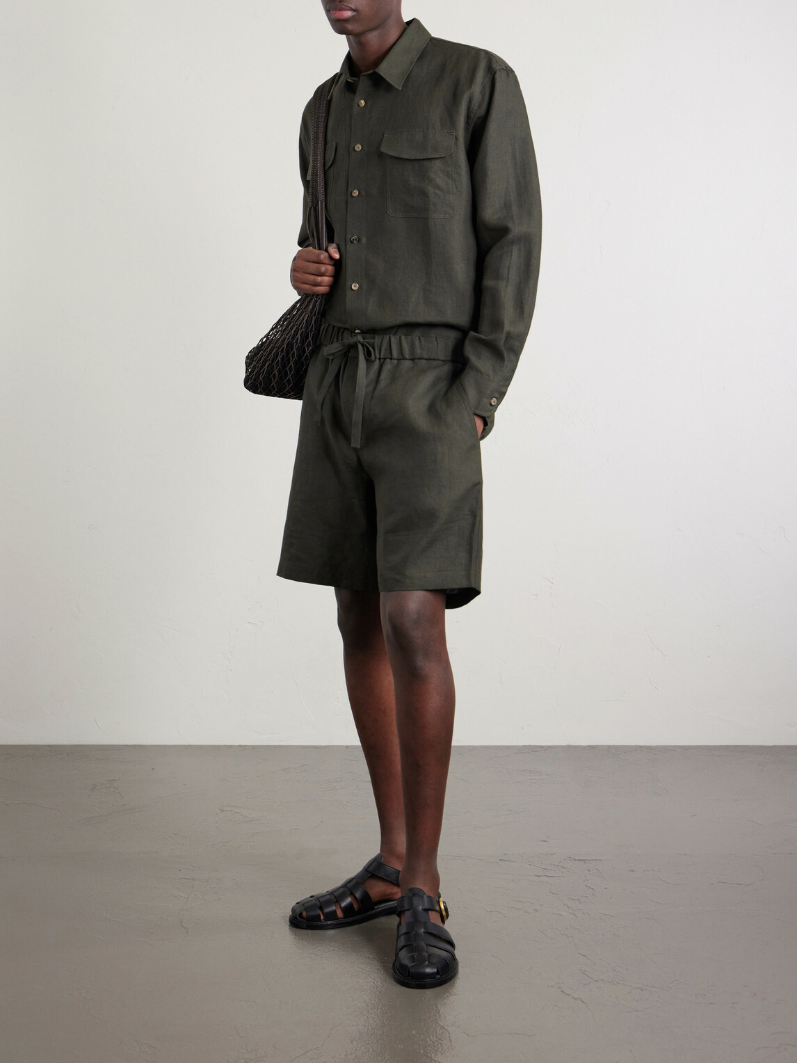 De Bonne Facture - Linen Overshirt - Green