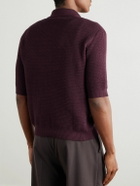 De Bonne Facture - Honeycomb Organic Cotton Polo Shirt - Purple