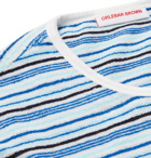 ORLEBAR BROWN - Sammy Striped Cotton-Terry T-Shirt - Blue